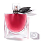 La Vie Est Belle L’ELIXIR, 100ML perfume bottle with pink liquid and black ribbon, symbolizing modern femininity.